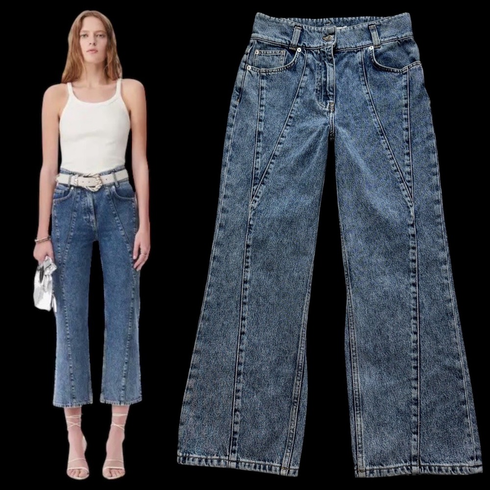 Iro‎ Paris Hanifi Cropped Cut Out 100% Cotton Jeans Women Size 26 #170